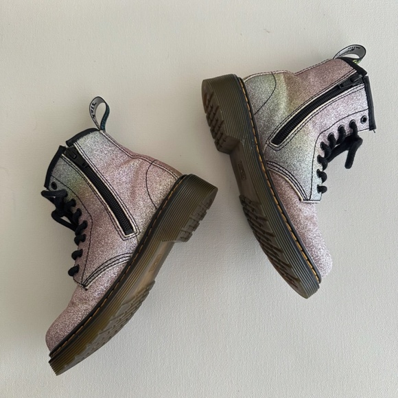 Dr. Martens Junior 1460 Rainbow Glitter Lace Up Boots - Picture 4 of 13